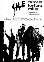 Copertina libro Cile - carcere, tortura, esilio Copertina libro Cile - carcere, tortura, esilio